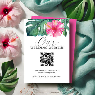 Tropical Hibiscus Flower Wedding Enclosure Cards