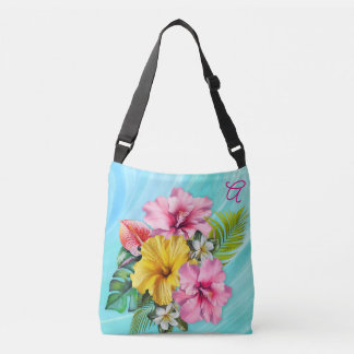 Tropical Hibiscus Flowers Bridesmaid Crossbody Bag