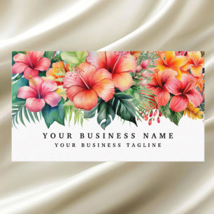Tropical Hibiscus Flowers Floral  Business Card