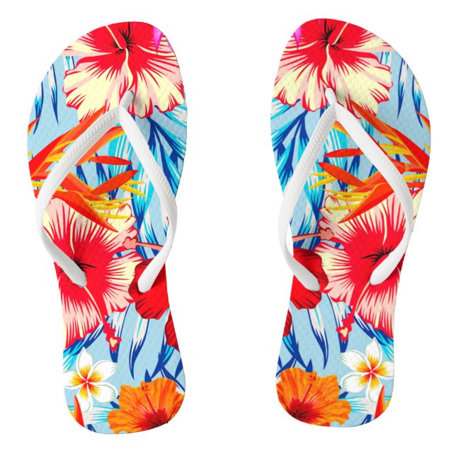 Tropical hibiscus flowers jandals (Footbed)