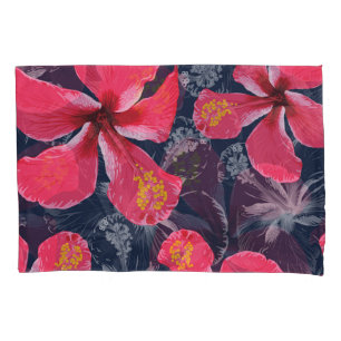 Tropical Hibiscus Flowers Summer Design Pillowcase