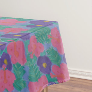 Tropical Hibiscus Flowers Tablecloth