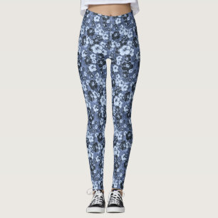 Tropical Hibiscus Flowers Yoga Running Exercise Leggings