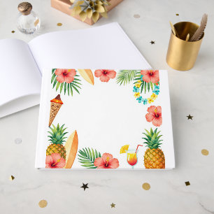 Tropical Hibiscus Frame Aloha Vibes Guest Book