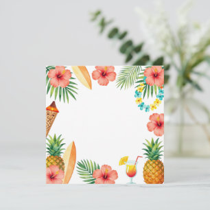 Tropical Hibiscus Frame Aloha Vibes Invitation