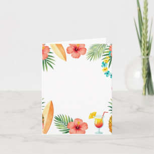 Tropical Hibiscus Frame Aloha Vibes Note Card