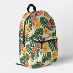 Tropical Hibiscus Garden Printed Backpack