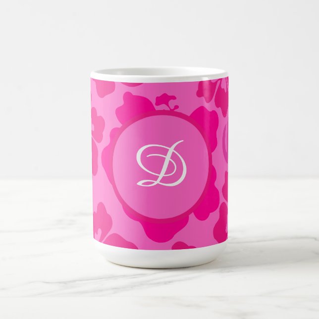 tropical hibiscus hawaii girly floral pattern coffee mug (Center)