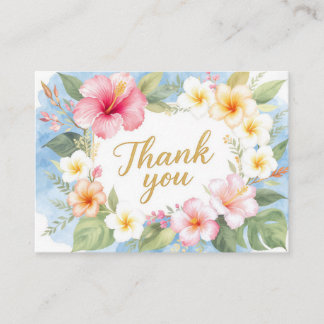 Tropical Hibiscus Hawaiian Thank You Card