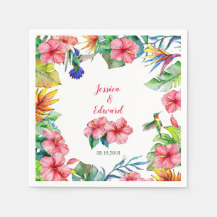 Tropical Hibiscus Hawaiian Wedding Napkin
