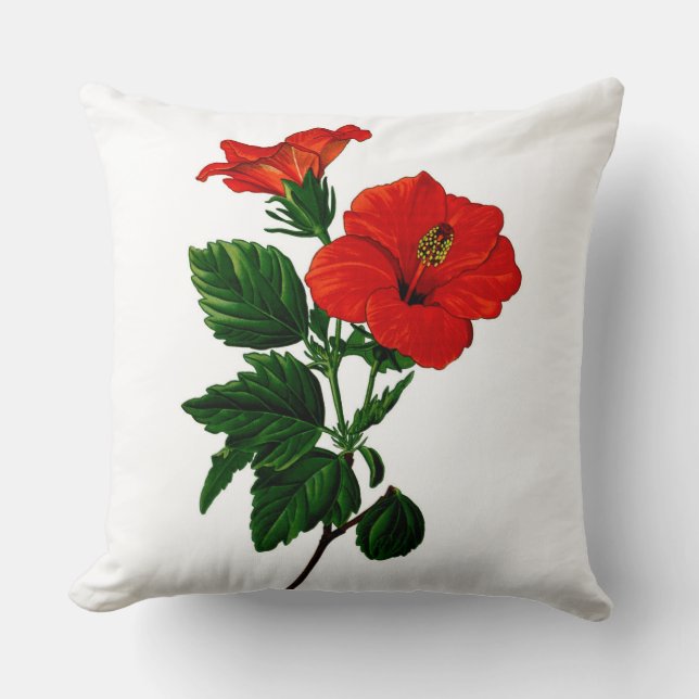 Tropical Hibiscus Home Decor Pillow (Front)