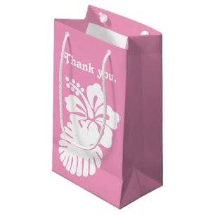 Tropical Hibiscus in Black Gift Bag