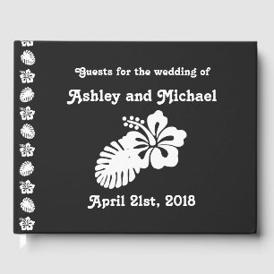 Tropical Hibiscus in Black Guest Book