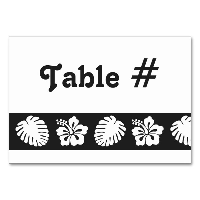 Tropical Hibiscus in Black Table Card (Front)