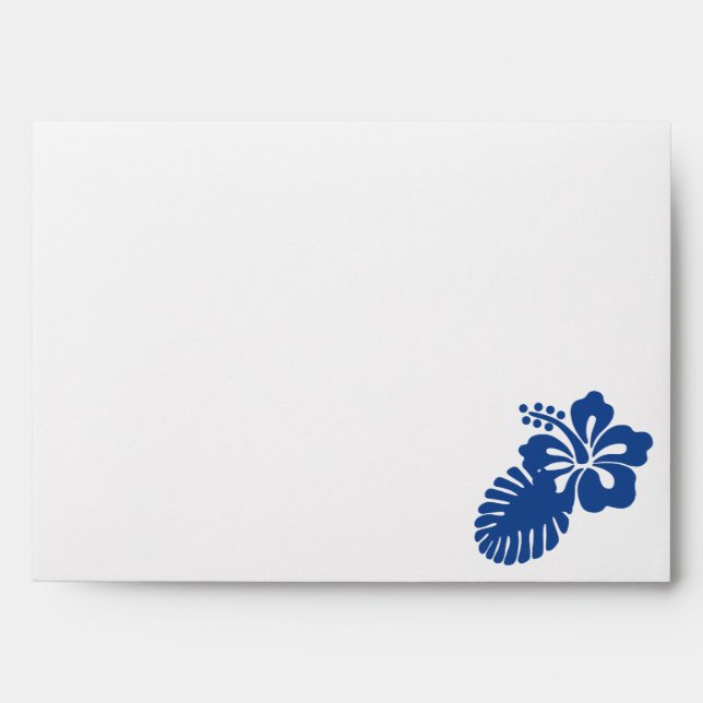 Tropical Hibiscus in Blue Envelopes (Front)