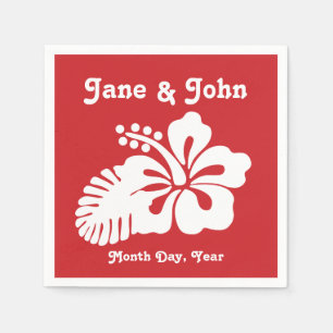 Tropical Hibiscus in Cherry Napkins