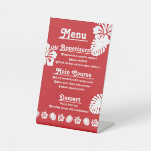 Tropical Hibiscus in Cherry Pedestal Sign