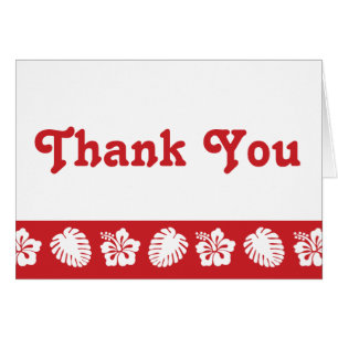 Tropical Hibiscus in Cherry Thank You Card