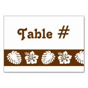 Tropical Hibiscus in Chocolate Table Card