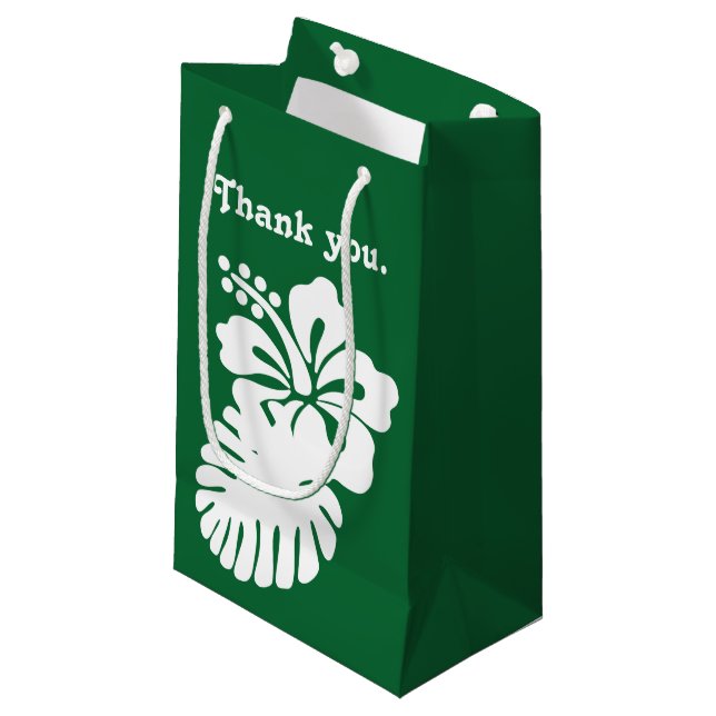 Tropical Hibiscus in Green Gift Bag (Front Angled)