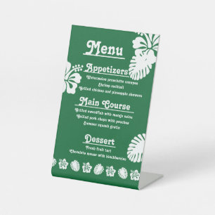 Tropical Hibiscus in Green Pedestal Sign