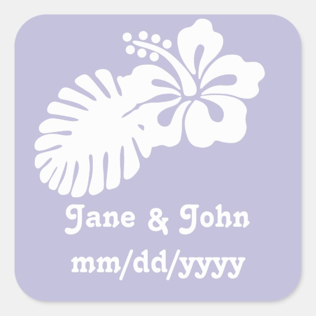 Tropical Hibiscus in Lavender Sticker (Front)