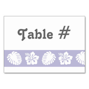 Tropical Hibiscus in Lavender Table Card