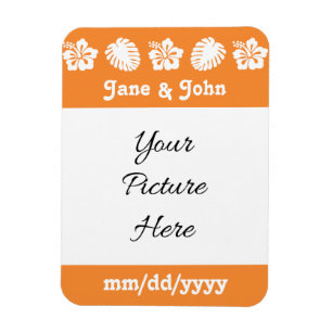 Tropical Hibiscus in Orange Save-the-Date Magnet