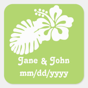 Tropical Hibiscus in Peridot Sticker