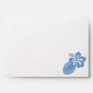 Tropical Hibiscus in Periwinkle Envelopes