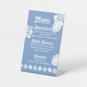 Tropical Hibiscus in Periwinkle Pedestal Sign
