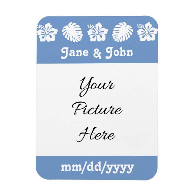 Tropical Hibiscus in Periwinkle Reminder Magnet (Vertical)