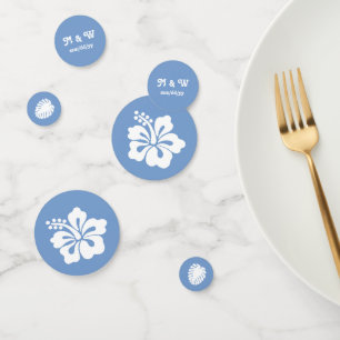 Tropical Hibiscus in Periwinkle Table Confetti
