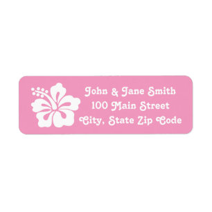 Tropical Hibiscus in Petal Pink Address Label
