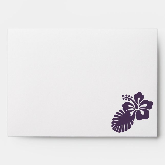Tropical Hibiscus in Purple Envelopes (Front)