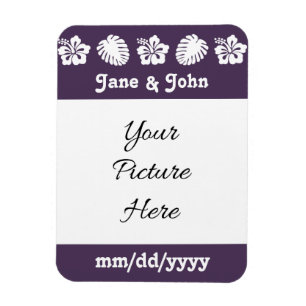 Tropical Hibiscus in Purple Save-the-Date Magnet
