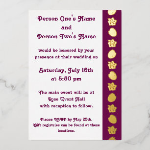 Tropical Hibiscus in Wine Foil Invitation