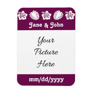 Tropical Hibiscus in Wine Save-the-Date Magnet