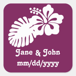 Tropical Hibiscus in Wine Sticker
