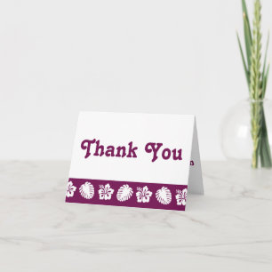 Tropical Hibiscus in Wine Thank You Card