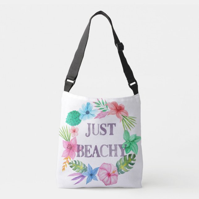 Tropical Hibiscus Just Beachy Tote Bag (Front)