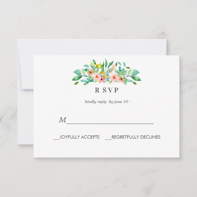 Tropical Hibiscus | LUAU  Wedding CLASSIC RSVP Card (Front)