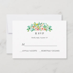 Tropical Hibiscus LUAU Wedding CLASSIC RSVP Card