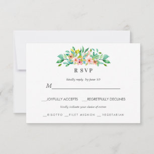 Tropical Hibiscus LUAU Wedding RSVP meal choice