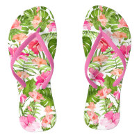 Tropical hibiscus palm monstera pattern