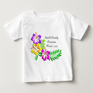 Tropical Hibiscus Pattern Baby T-Shirt