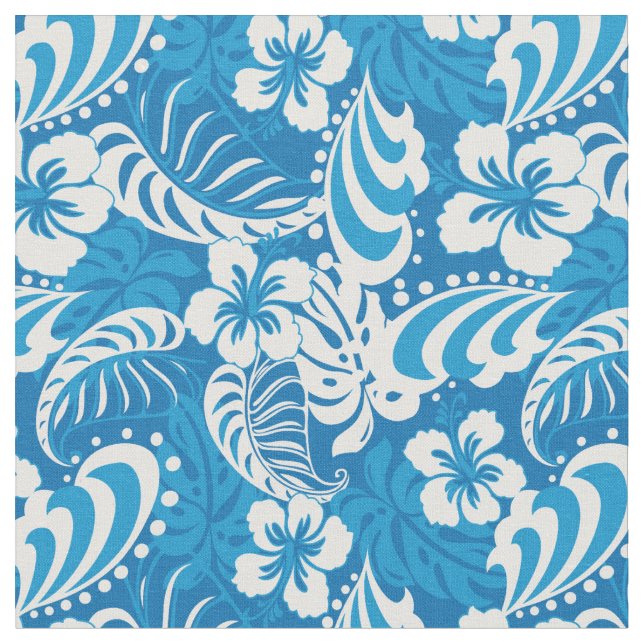 Tropical Hibiscus Pattern Fabric (Close Up)