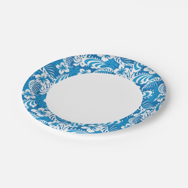 Tropical Hibiscus Pattern Paper Plate (Angled)