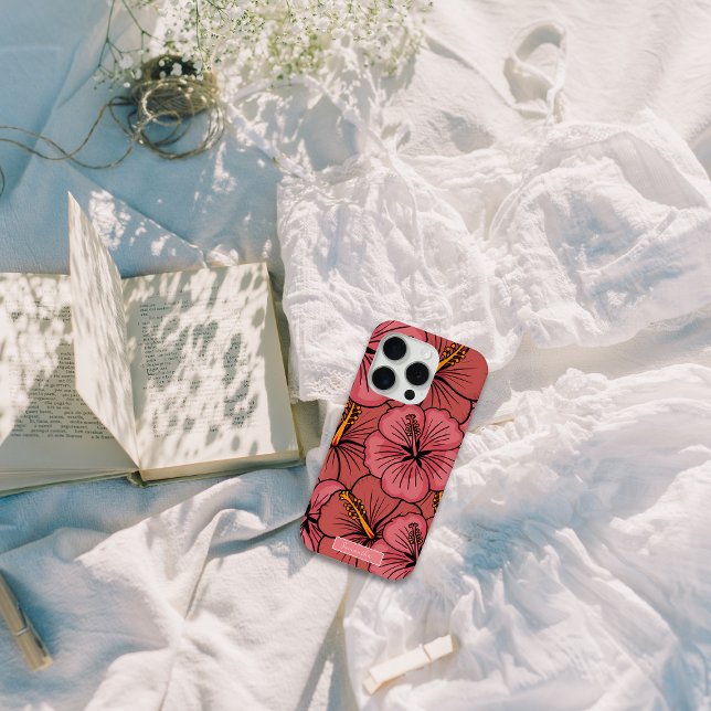 Tropical hibiscus pattern personalised iPhone case (Creator Uploaded)