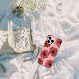 Tropical hibiscus pattern personalised iPhone case